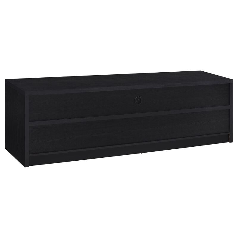 Rutvy TV Stand Media Console with Open Shelves, Black Wood 78 Inch image number 6