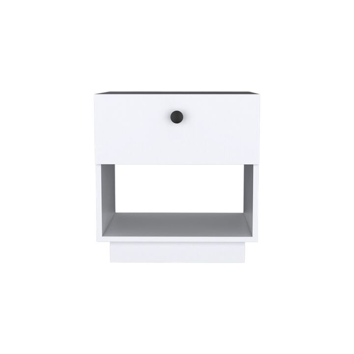 HomeRoots 20" White Wood One Drawer Nightstand