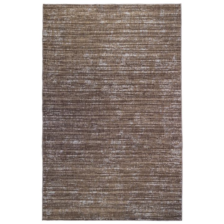 HomeRoots Striped Stain Resistant Indoor Outdoor Area Rug