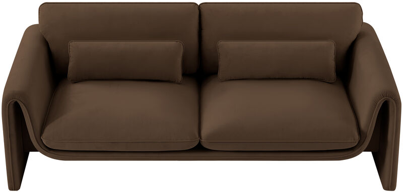 Meridian Furniture Sloan Brown Velvet Fabric Sofa image number 4