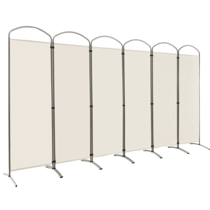 6 Feet 6-Panels Freestanding Folding Privacy Screen