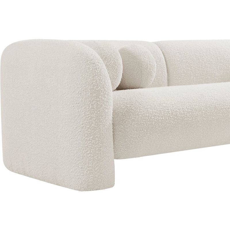 Meridian Furniture Emory Cream Boucle Fabric Sofa