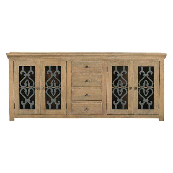 Alex Hamilton Hearst 4-Door 4-Drawer Sideboard in Distressed Natural