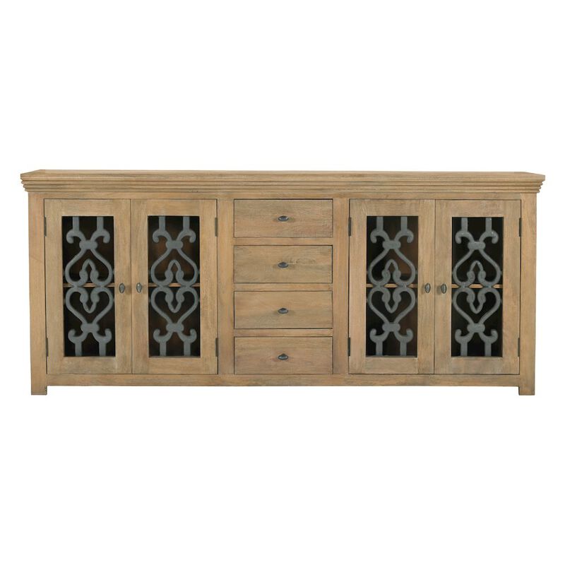Alex Hamilton Hearst 4-Door 4-Drawer Sideboard in Distressed Natural