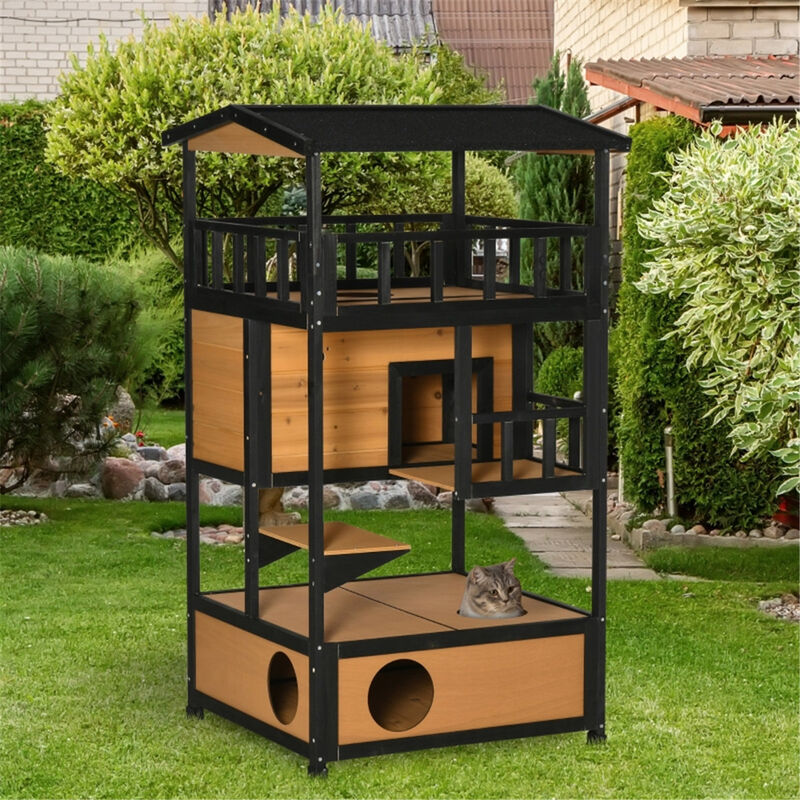 Cozy Cat House Indoor & Outdoor Shelter for Cats with Comfortable Design