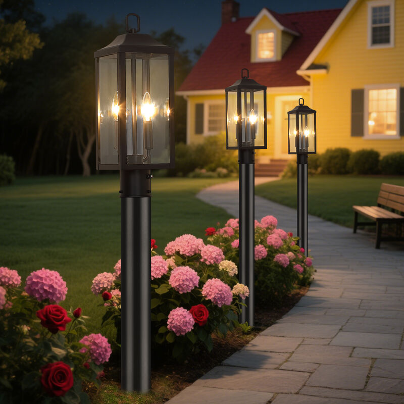 20 in. Dusk-to-Dawn Farmhouse Modern 2-Light  Outdoor Post Light image number 7