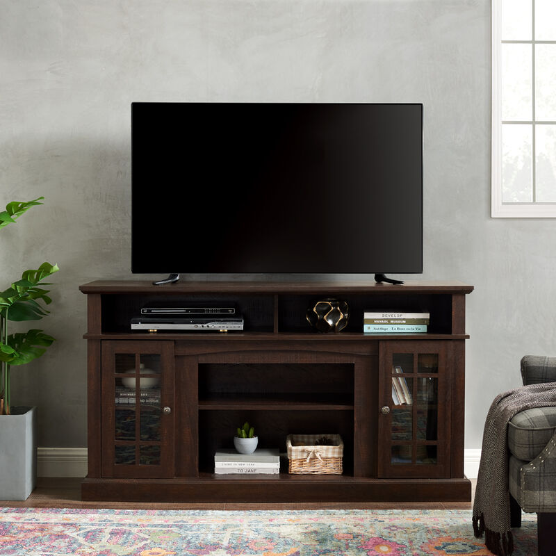 Streamdale Modern 65" TV Stand with Open/Closed Storage, Espresso