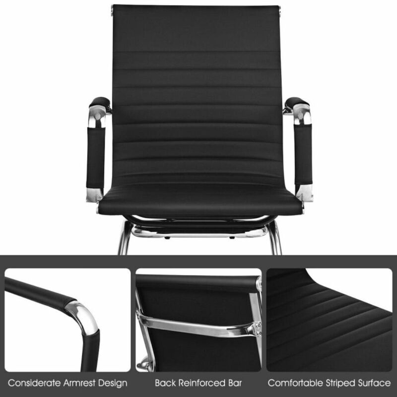 Hivvago Set of 2 Heavy Duty Conference Chair with PU Leather