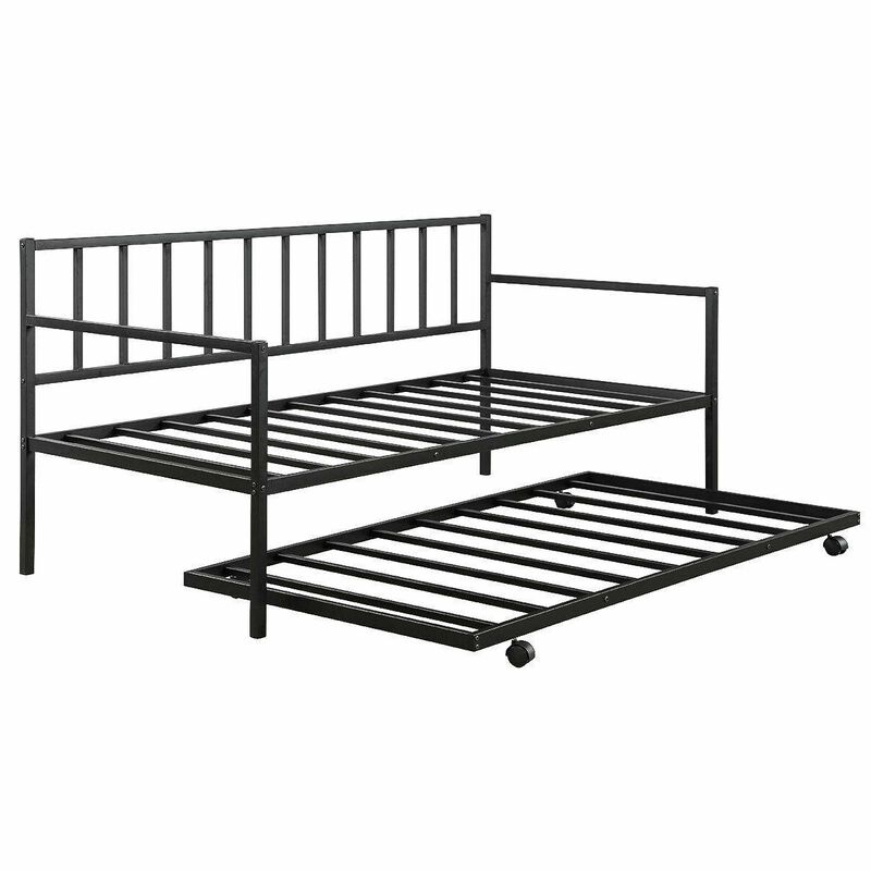 Metal Daybed with Pull-Out Trundle – Perfect for Guest Rooms and Small Spaces