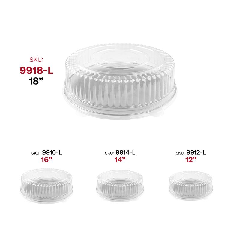 18" Clear Round Plastic Tray Lids (25 Lids) image number 6