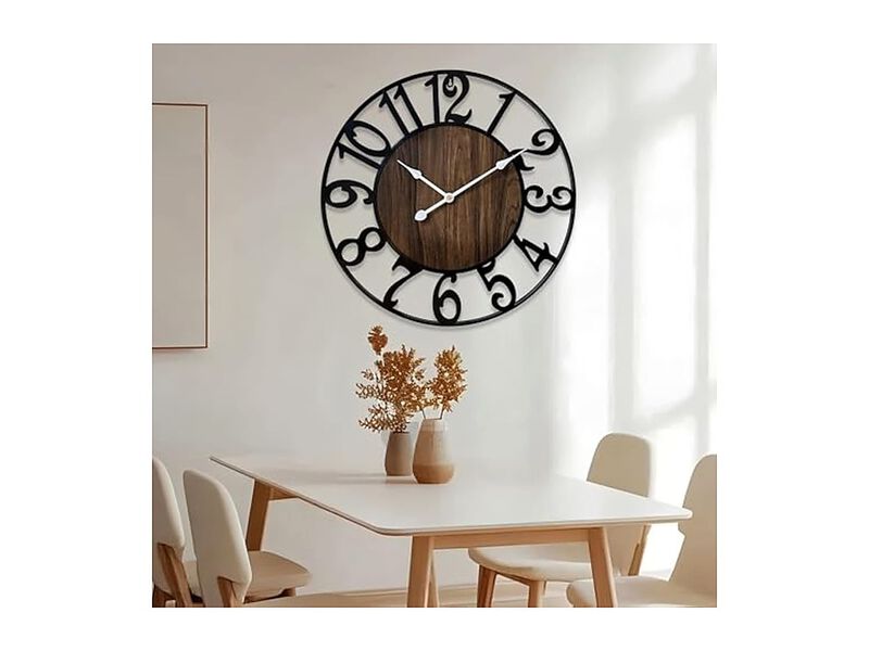 Mantel Metal Farmhouse Wall Clock 16 Inch Silent Non Ticking Battery Operated image number 3