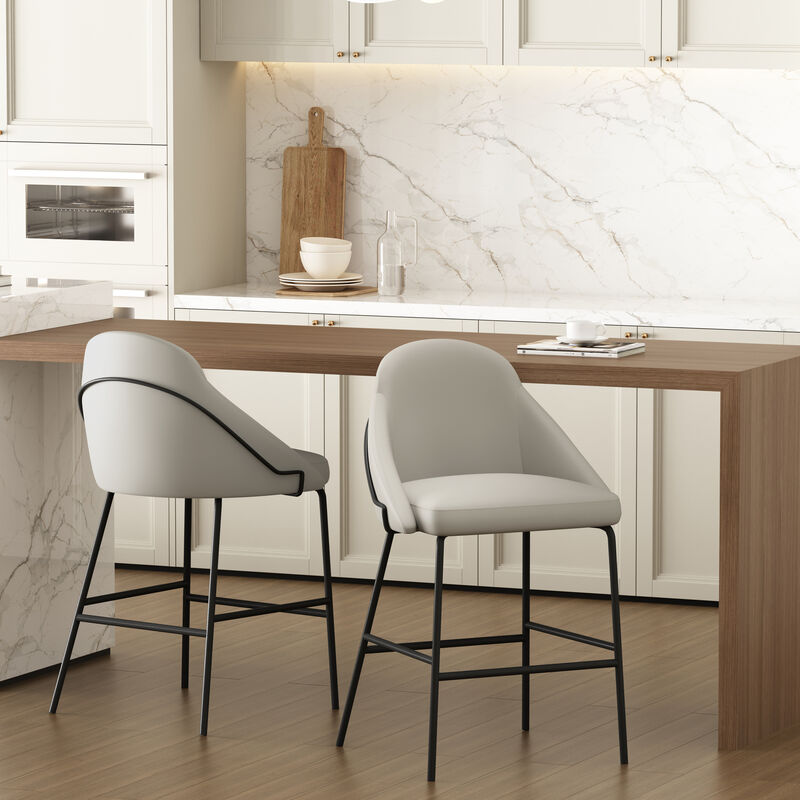 Gracie Counter Stools in Gray and Black (Set of 2)