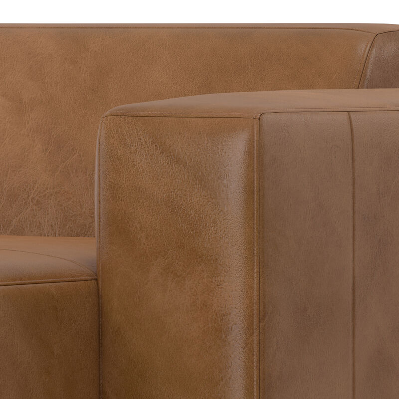 Rex Right-Facing Modular Sectional Sofa in Genuine Leather