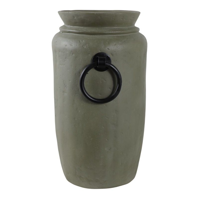 16x9" Ecomix Vase With Metal Handles, Green/ Black image number 2