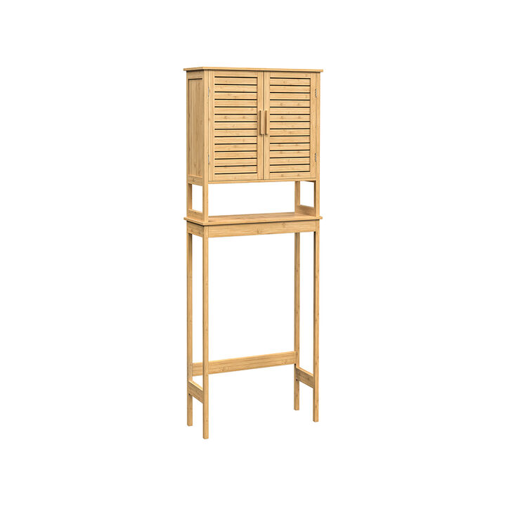 Hivvago Bamboo Over-the-Toilet Storage Cabinet with Shelf