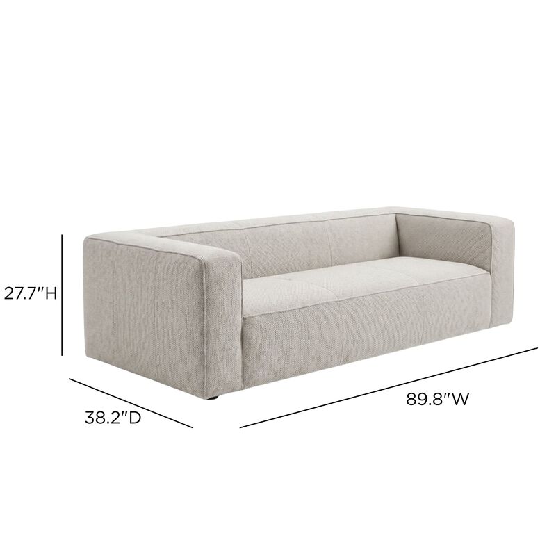 Aurora Pebble Beige Heavy Basketweave Sofa image number 5