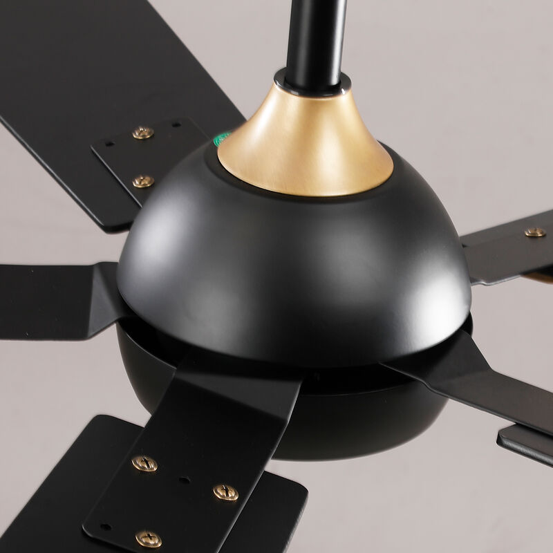 52" Modern Matte Black Dimmable Reversible Smart Ceiling Fan with Light, APP Control and Remote image number 8
