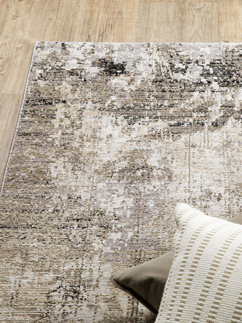 Nebulous 2'3" x 7'6" Beige Rug image number 1