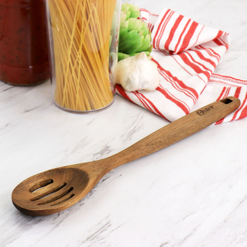Oster Acacia Wood Slotted Spoon Cooking Utensil
