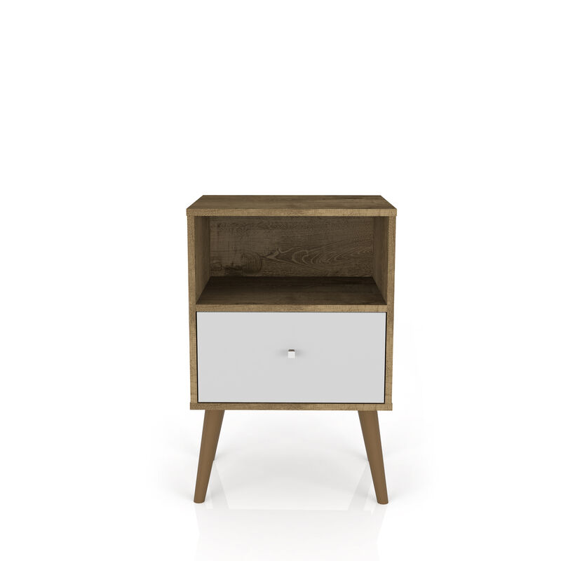 Liberty 1.0 Nightstand in Brown and White