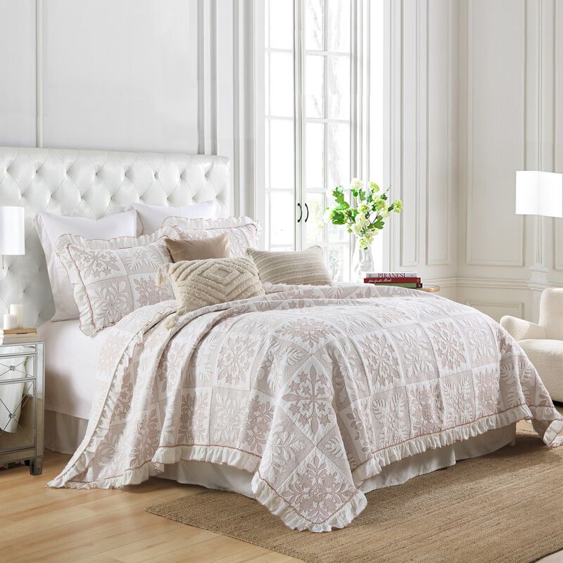 MarCielo 3-Piece 100% Cotton Oversized Bedspread Set Coverlet Set Lightweight Quilt Set King