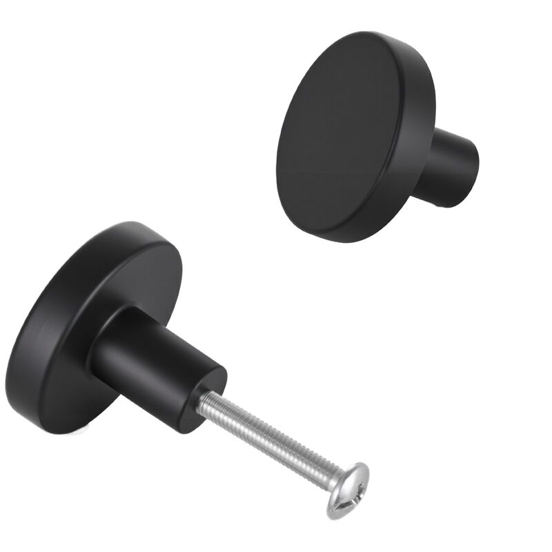 10 Pack Black Cabinet Knobs, Zinc Alloy Mushroom Drawer Pulls with Screws image number 3