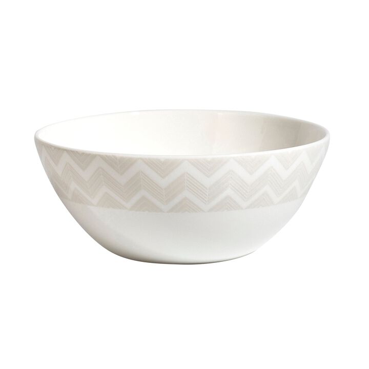 Soup Bowls ZIG ZAG WHITE Set of 2, diam. 5.71", H 2.36"