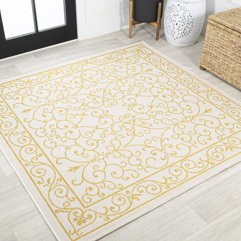 Charleston Vintage Filigree Textured Weave Area Rug