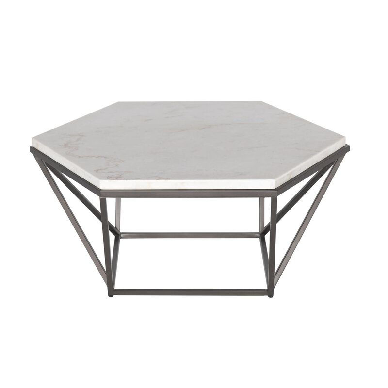 Corvus White Marble Top Cocktail Table