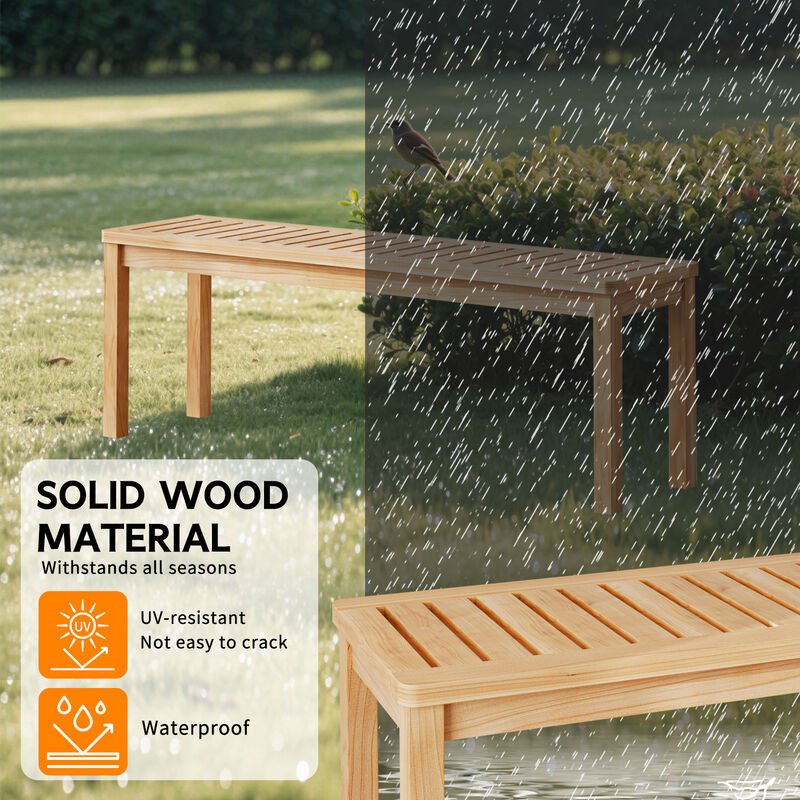 Durelf Outdoor Solid Wood Bench image number 6
