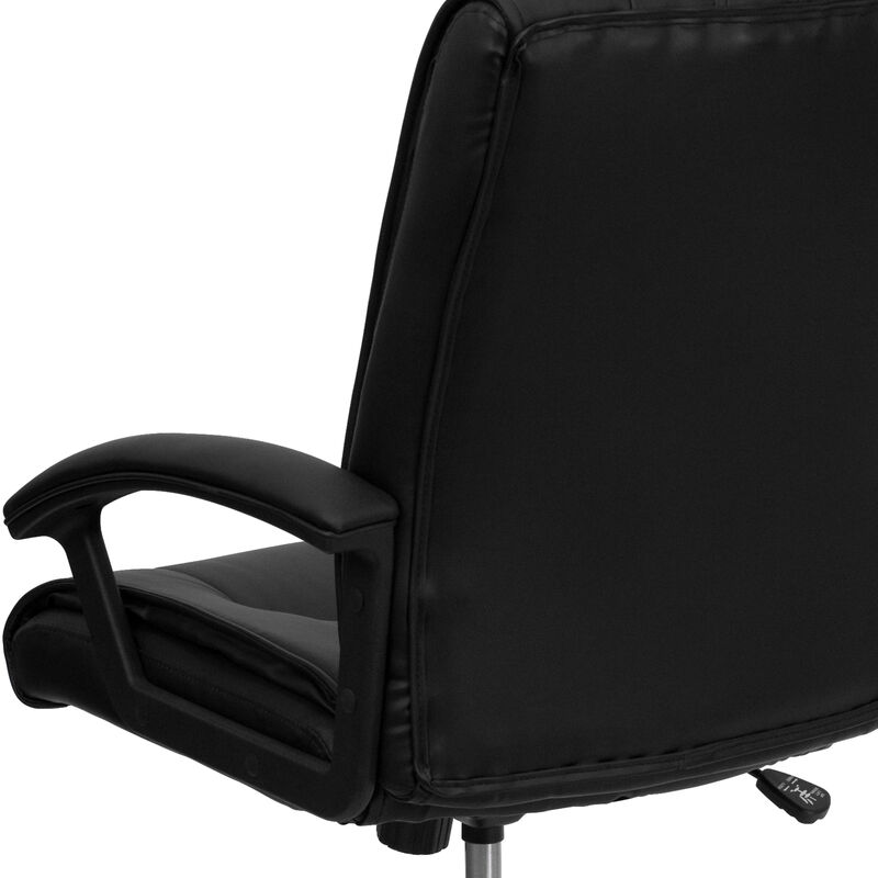 Hansel Mid-Back LeatherSoft Swivel Manager's Office Chair with Arms