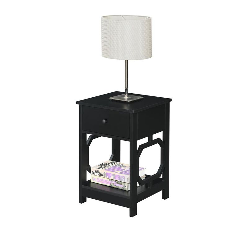 Convenience Concepts Omega 1 Drawer End Table Black