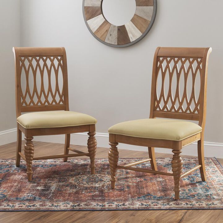 Linon Mercer Chair Natural Set Of 2