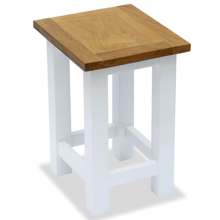 vidaXL End Table 10.6"x9.4"x14.6" Solid Oak Wood