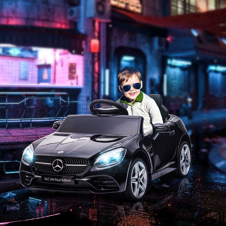 BreeBe Mercedes SLC 300 Licensed Kids Electric Car with Remote Control, 12V Battery Powered Kids Ride on Car with Music, Lights