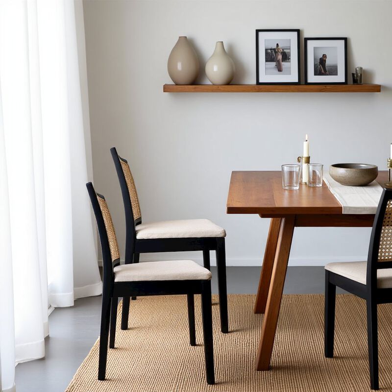 Starlight Canyon Home Black Dining Chairs Set of 2, Modern Chairs Dining Table with Cotton Upholstery image number 9