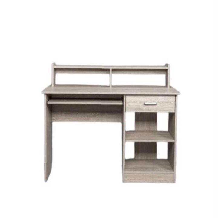 Two-Layer Computer Desk with Drawer Modern & Space-Saving Workstation for Home Office