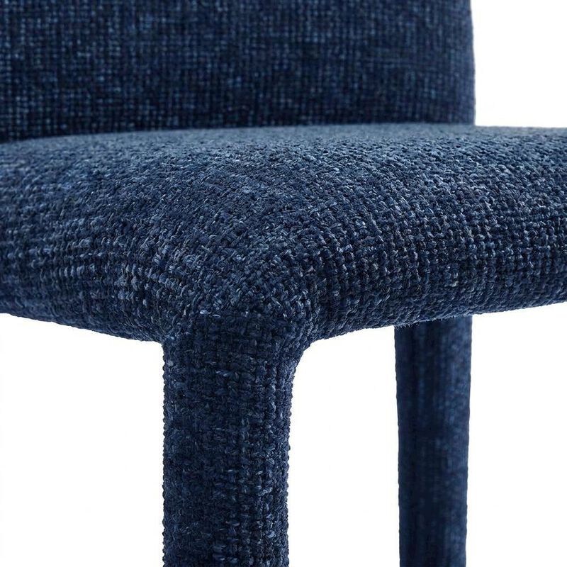 Fabric Upholstered Dining Chair with Cushioned Seat for Dining Room, Navy image number 6