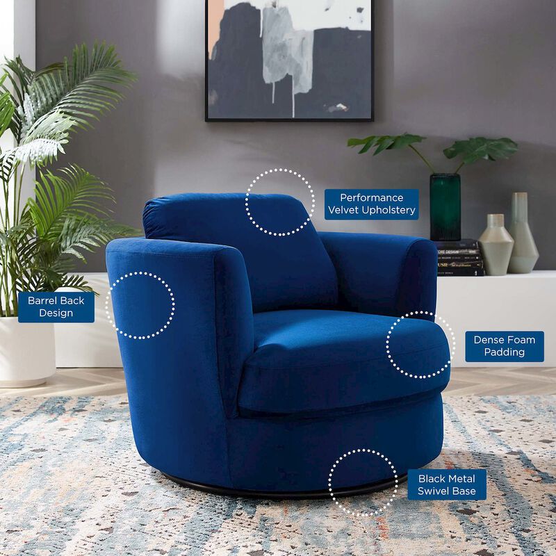 Pirouette Performance Velvet Swivel Armchair image number 6