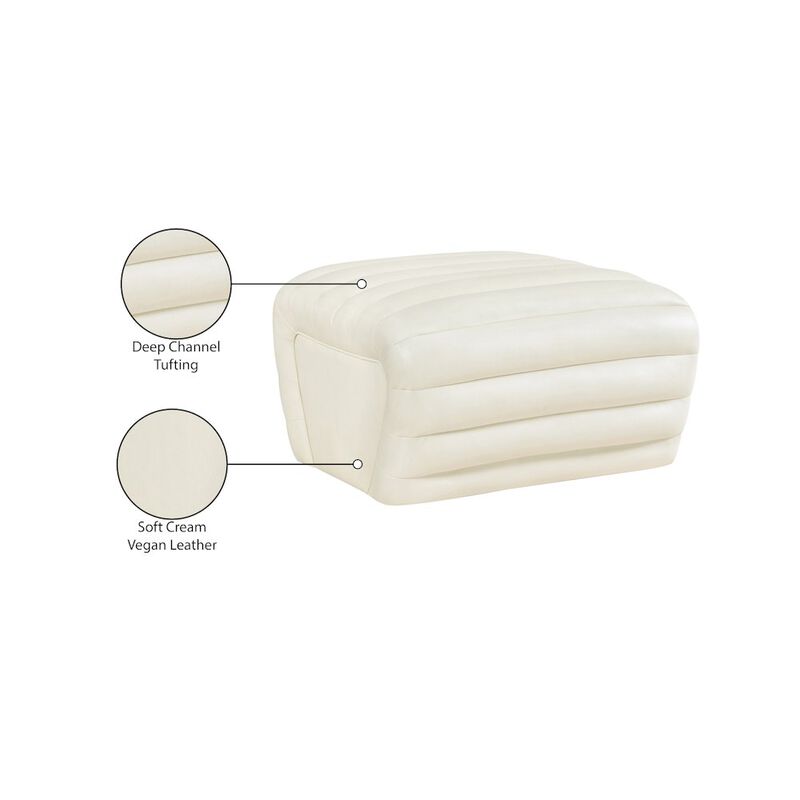 Meridian Furniture Vega Vegan Leather Ottoman