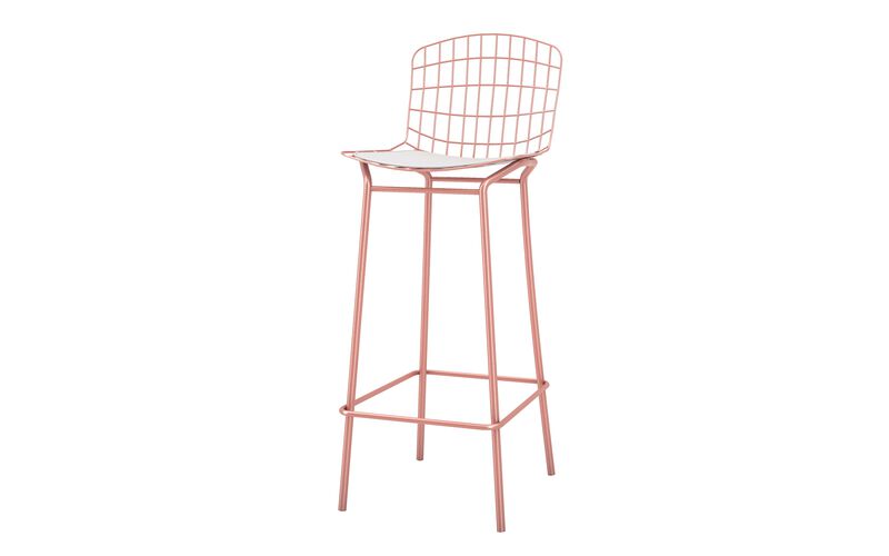 Madeline Pink and White Bar Stools (Set of 3)