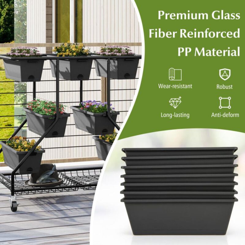 Hivvago Vertical Raised Garden Bed with 7 Planter Boxes and Storage Baskets