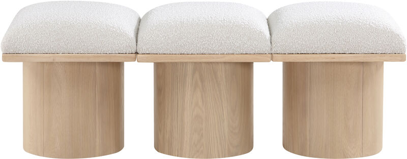 Meridian Furniture Pavilion Cream Boucle Fabric Bench