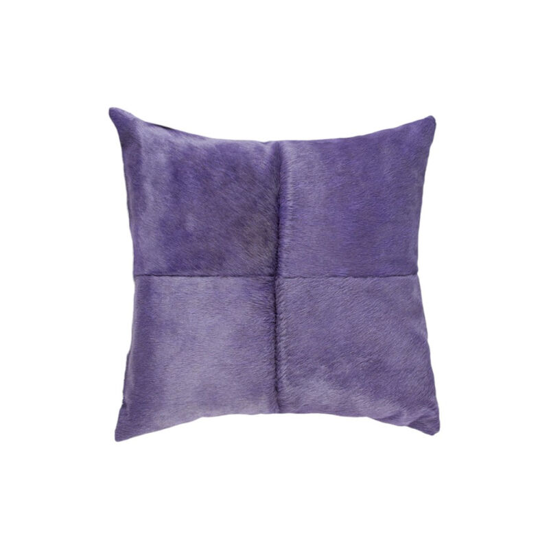 HomeRoots Set of Two 18" Purple Cowhide Throw Pillows image number 2