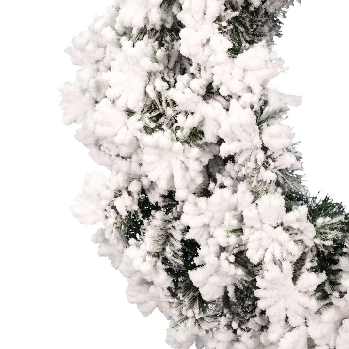 Vickerman 48" Flocked Alaskan Pine Artificial Christmas Wreath, Unlit - Faux Pine Christmas Wreath - Seasonal Indoor Home Decor
