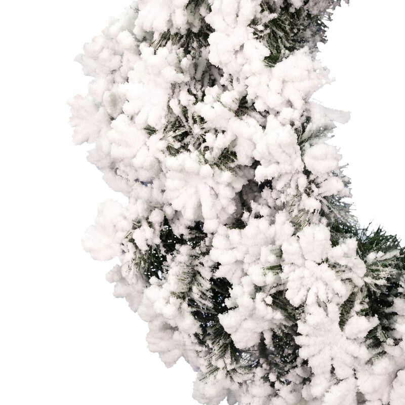 Vickerman 48" Flocked Alaskan Pine Artificial Christmas Wreath, Unlit - Faux Pine Christmas Wreath - Seasonal Indoor Home Decor image number 1