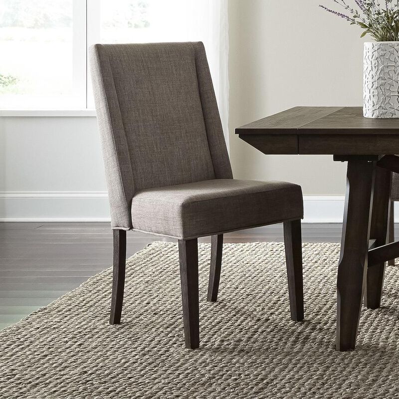 Liberty Furniture Double Bridge Upholstered Side Chair (RTA)-Set of 2 in Dark Chestnut image number 3