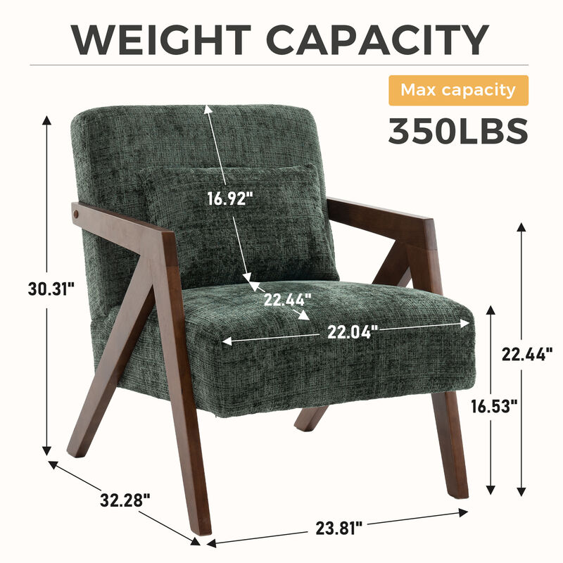 Dexnur Mid-Century Modern Accent Chair image number 7