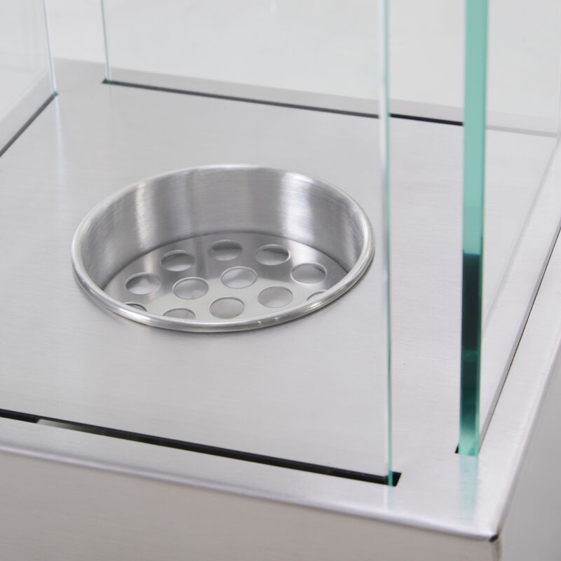 Streamdale 7.75" Tabletop Ethanol Fireplace, Silver