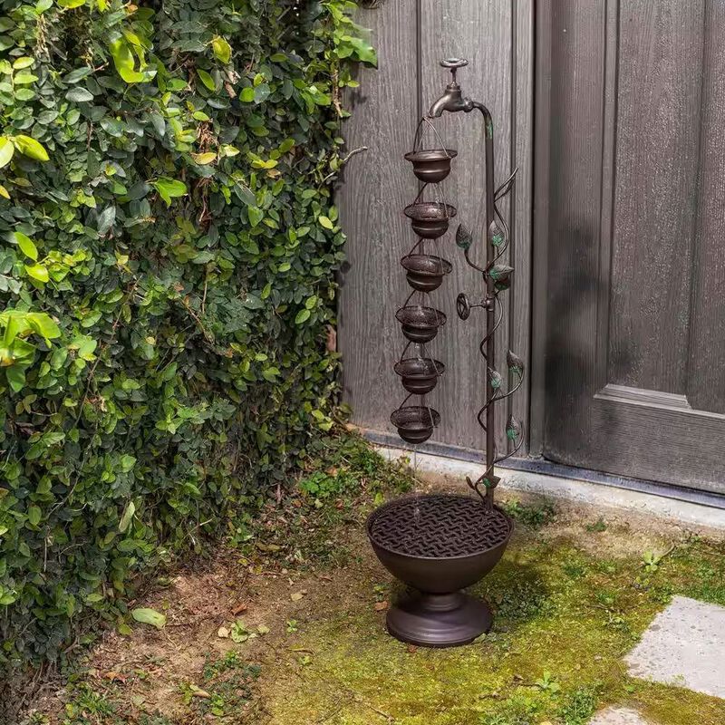 Outdoor/Indoor 6-Tier Hanging Cups Water Fountain for Elegant Water Flow and Relaxing Garden or Home D&eacute;cor